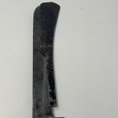 Sale Photo Thumbnail #312: Original WWII US Pilot's folding survival machete.
Overall length 15 1/2”