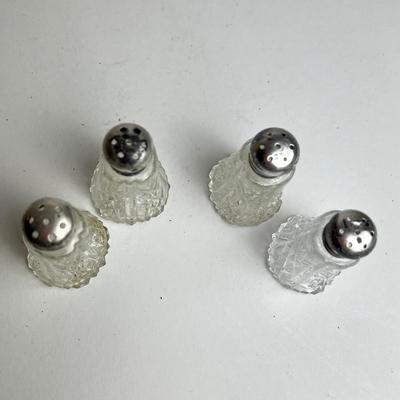 PR519 .925 Sterling Cut Crystal Salt & Pepper Shakers