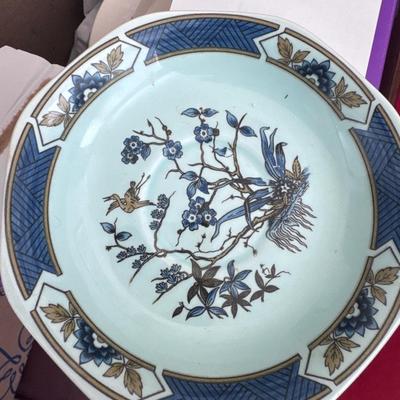 Vintage Ming Toi Porcelain Dinnerware Set – Blue & Gold Floral – Large Service with Tureen & Platters