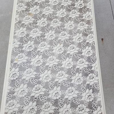 Patterned wood and iron coffee table