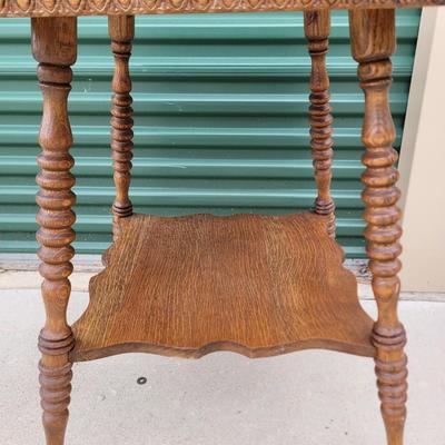 Hand carved side table
