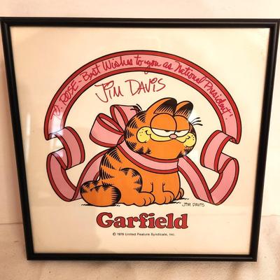Lot #80 Signed Jim Davis "Garfield" Cartoon Creator Piece