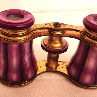 Lot #81 Vintage Set of LaMarie Opera Glasses - Unusual purple-ish Mother of Pearl