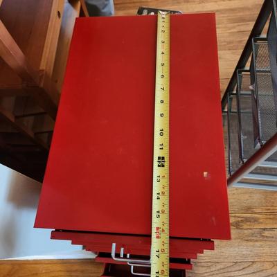 6 Drawer metal Cabinet on Casters and 6 Pull out Basket Storage Rack