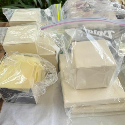 Sale Photo Thumbnail #6: This is the kind of set up you need to sell at a crafts show booth. You get the large fabric to cover the tables, a large gold and glass show case with mirror back in its carrying case. a large glass case, 22X24  and the hardware to put it together. high 