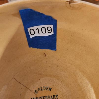 Red Wing Ware Saffon Spongware Bowl 1937 Lampert Yards Inc. 50th Anniversary