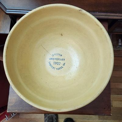 Red Wing Ware Saffon Spongware Bowl 1937 Lampert Yards Inc. 50th Anniversary