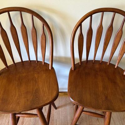 Pair of Wooden Swivel Bar Stools – 29” Seat Height