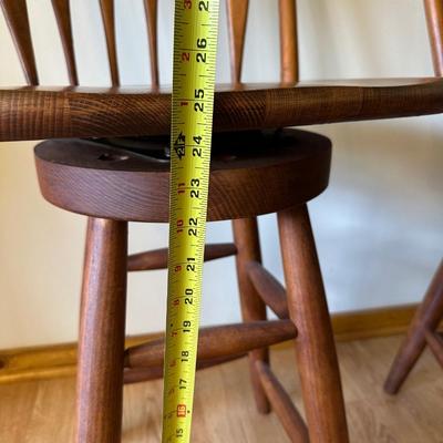 Pair of Wooden Swivel Counter Stools – 24” Seat Height