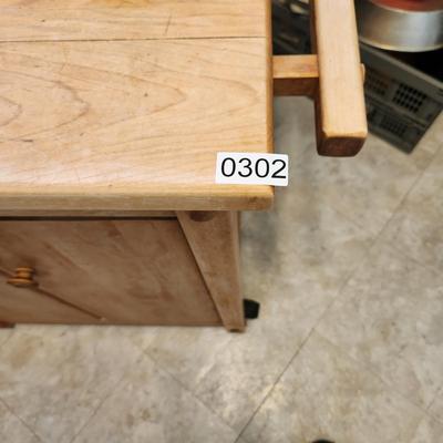 Wood Rolling Kitchen Island WorkStation 29x19x34