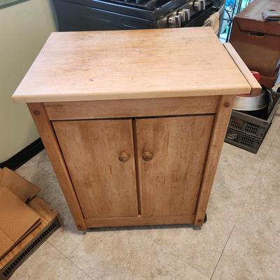 Wood Rolling Kitchen Island WorkStation 29x19x34