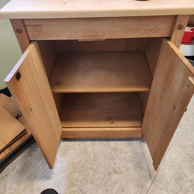 Wood Rolling Kitchen Island WorkStation 29x19x34