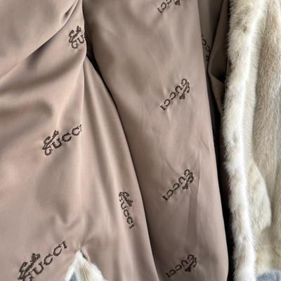 Sale Photo Thumbnail #61: Emilio Gucci Vintage Blond Mink Ladies Fur Coat tagged with Herberts of San Francisco White Fur is in great condition, satin  lining has a rip. Contrast lapel and pockets.I have no proof, that this is a real Gucci, there is no serial number as the jacket 