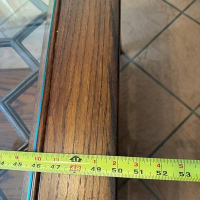 Wooden Coffee Table with Glass Top