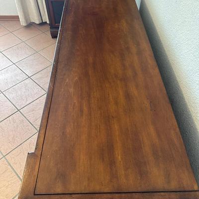 Wooden Media Console / Credenza with Glass Doors and Drawers