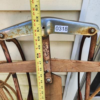 Vintage Wood Snow Sled Seasonal Fall Winter Decor