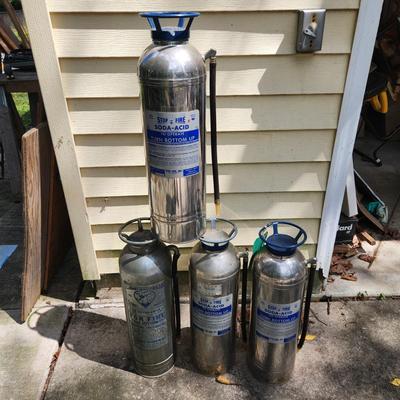 4 Vintage Soda Acid Fire Extinguishers Stop Fire Elkhart