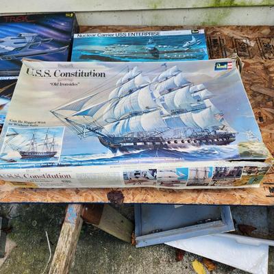 4 Vintage Models Star Trek U.S.S. Reliant , Star Wars, USS Enterprise, U.S.S. Constitution, Open Boxes for parts