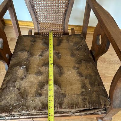 Pair of Antique Cane-Back Armchair and Rocker