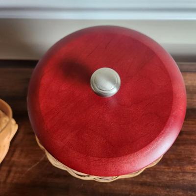 2 Vintage Longaberger Baskets w Lids 2002 1 with cooler