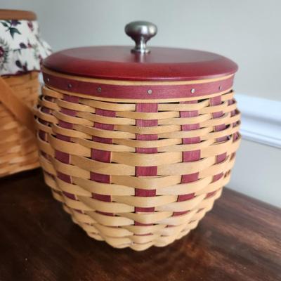 2 Vintage Longaberger Baskets w Lids 2002 1 with cooler