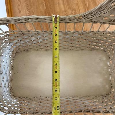 Pair of Vintage Baby Carriages – Bilt-Rite Spoked Stroller & White Wicker Bassinet