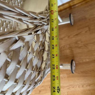 Pair of Vintage Baby Carriages – Bilt-Rite Spoked Stroller & White Wicker Bassinet