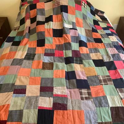B1045 Vintage Hand-Stitched Patchwork Quilt