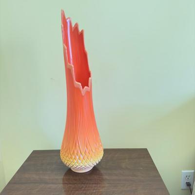 H1047 Mid Century Modern Orange Vase