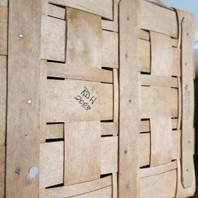 Lot of 3 Longaberger Baskets 2002 Salt & Pepper Shaker w holder