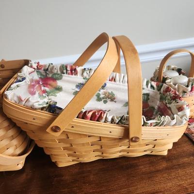 Lot of 3 Longaberger Baskets 2002 Salt & Pepper Shaker w holder