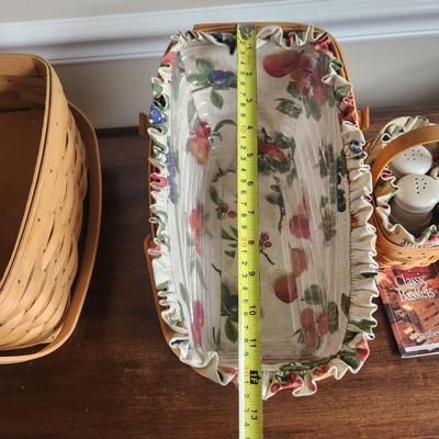 Lot of 3 Longaberger Baskets 2002 Salt & Pepper Shaker w holder