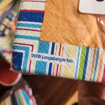 Lot Longaberger Baskets Summer Stripe ,Sunny Day Tote Bag