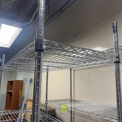 4 Shelve Bakers Rack with Wheels - Silver