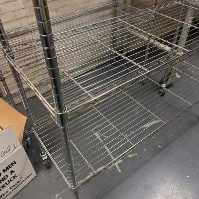 4 Shelve Bakers Rack with Wheels - Silver