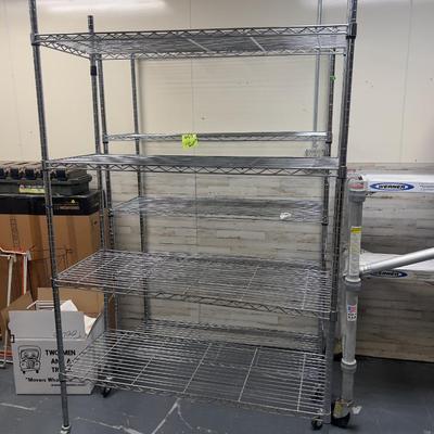 4 Shelve Bakers Rack with Wheels - Silver