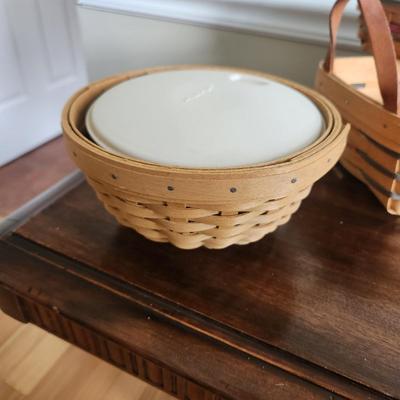 Lot of 3 Longaberger Baskets Bread Basket Brick Warmer plate 1998 2000 Century Celebration 2004