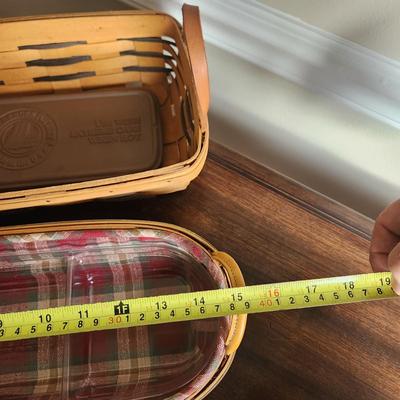 Lot of 3 Longaberger Baskets Bread Basket Brick Warmer plate 1998 2000 Century Celebration 2004