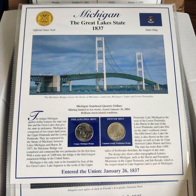 Statehood Quarters Collection W Postal Postage Stamps 50 States, Capitol & 5 Territories