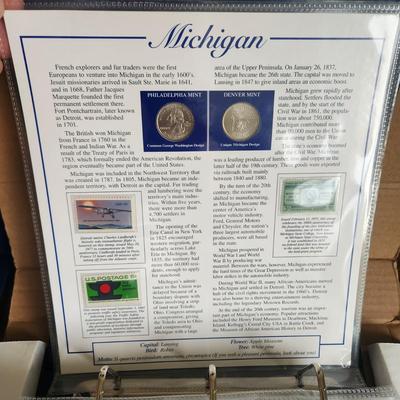 Statehood Quarters Collection W Postal Postage Stamps 50 States, Capitol & 5 Territories