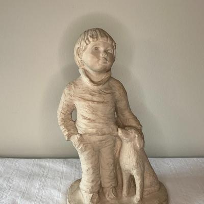 "Bright Eyes" Boy With Dog Sculpture (LR)