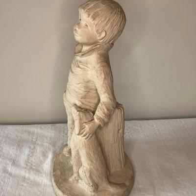 "Bright Eyes" Boy With Dog Sculpture (LR)