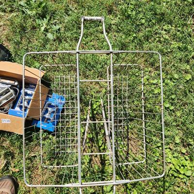 Vintage Bicycle Lot, Rear Saddle Baskets Rear Bike Rack Holder Pedals , Bike Storage Lift