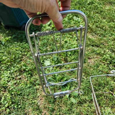Vintage Bicycle Lot, Rear Saddle Baskets Rear Bike Rack Holder Pedals , Bike Storage Lift