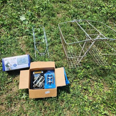 Vintage Bicycle Lot, Rear Saddle Baskets Rear Bike Rack Holder Pedals , Bike Storage Lift