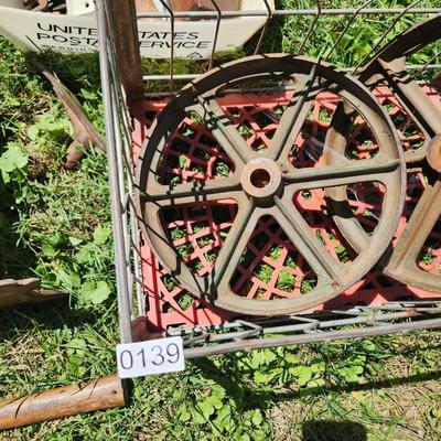 Primitive Antique Tools Hardware Wood Plane Cast Iron Wheels Hand Drills