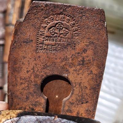 Primitive Antique Tools Hardware Wood Plane Cast Iron Wheels Hand Drills