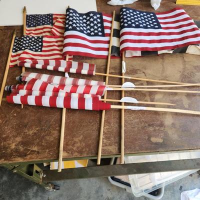 American & Checker Flags Lot