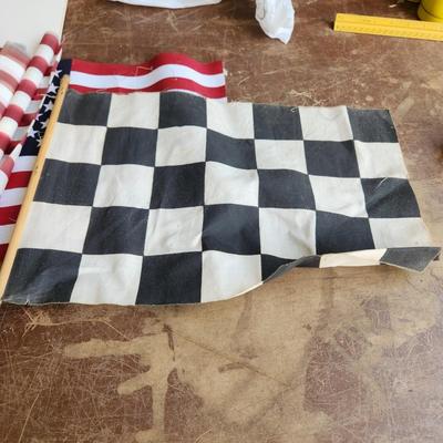 American & Checker Flags Lot
