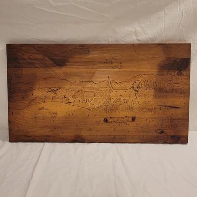 "Hunting Dog" Pyrograph Folk Art (FE-EL)